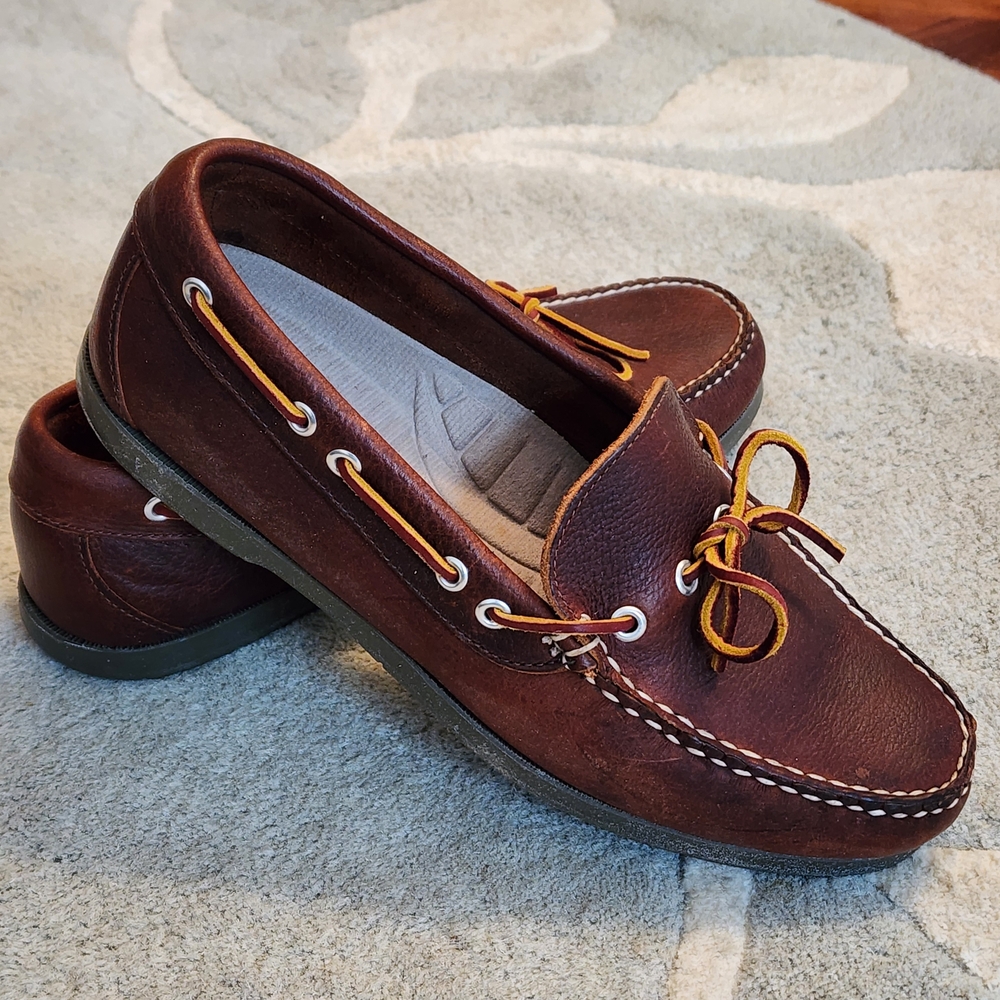 LL Bean Classic Brown Leather Boat Shoes